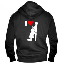 Мужское худи на молнии I love oral - PrintSalon