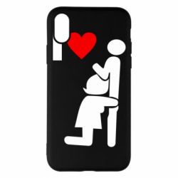 Чехол для iPhone X/Xs I love oral - PrintSalon