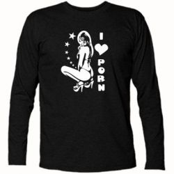 Футболка с длинным рукавом I love Porn - PrintSalon