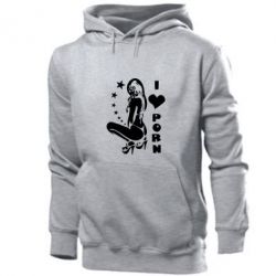 Мужское худи I love Porn - PrintSalon