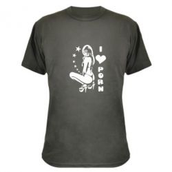 Камуфляжная футболка I love Porn - PrintSalon