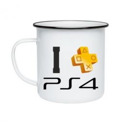 Кружка эмалированная I love PS4 - PrintSalon