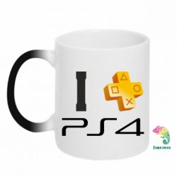 Чашка-хамелеон I love PS4 - PrintSalon
