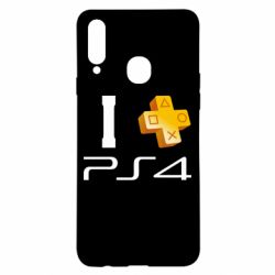 Чехол для Samsung A20s I love PS4 - PrintSalon