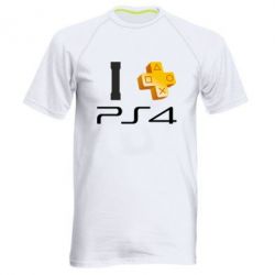 Мужская футболка для спорта I love PS4 - PrintSalon