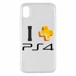 Чехол для iPhone X/Xs I love PS4 - PrintSalon