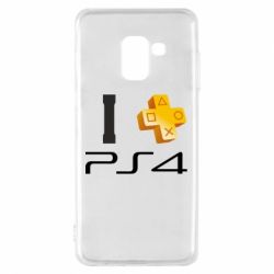 Чехол для Samsung A8 2018 I love PS4 - PrintSalon