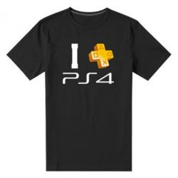 Мужская футболка премиум I love PS4 - PrintSalon