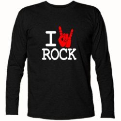 Футболка с длинным рукавом I love rock - PrintSalon