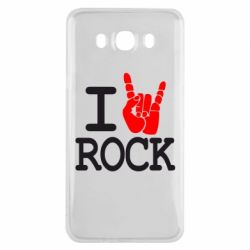 Чехол для Samsung J7 2016 I love rock - PrintSalon