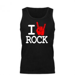 Мужская майка I love rock - PrintSalon