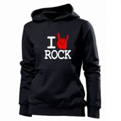 Женское худи I love rock - PrintSalon