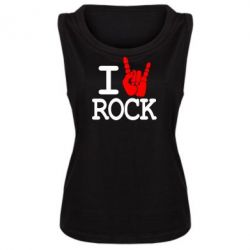 Женская майка I love rock - PrintSalon
