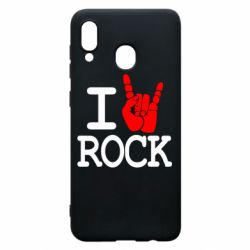 Чехол для Samsung A20 I love rock - PrintSalon