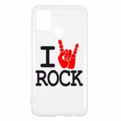 Чехол для Samsung M31 I love rock - PrintSalon
