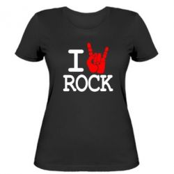 Женская футболка I love rock - PrintSalon