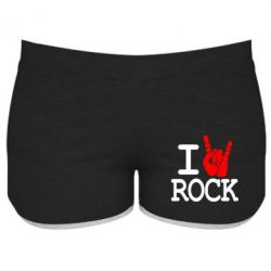 Женские шорты I love rock - PrintSalon