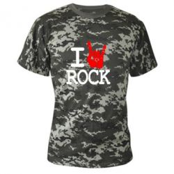 Камуфляжная футболка I love rock - PrintSalon
