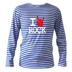 Тельняшка с длинным рукавом I love rock - PrintSalon