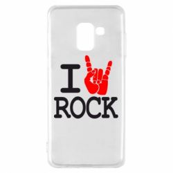 Чехол для Samsung A8 2018 I love rock - PrintSalon