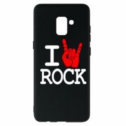 Чехол для Samsung A8+ 2018 I love rock - PrintSalon