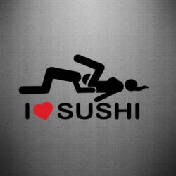 Наклейка I love sushi - PrintSalon