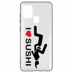 Чехол для Samsung A21s I love sushi - PrintSalon