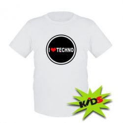 Дитяча футболка I love techno music - PrintSalon