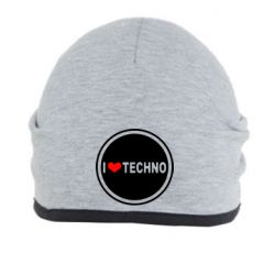 Шапка I love techno music - PrintSalon