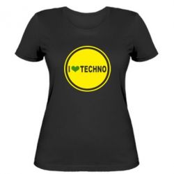 Жіноча футболка I love techno music - PrintSalon