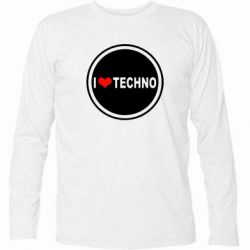 Футболка з довгим рукавом I love techno music - PrintSalon