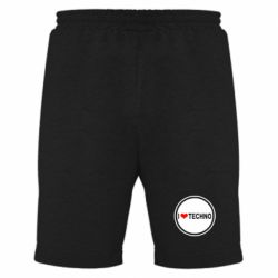 Чоловічі шорти I love techno music - PrintSalon