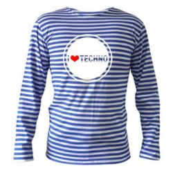 Тільник з довгим рукавом I love techno music - PrintSalon