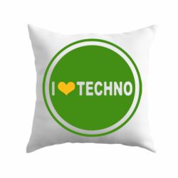 Подушка I love techno music - PrintSalon