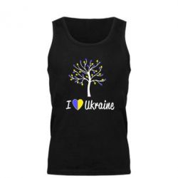 Мужская майка I love Ukraine дерево - PrintSalon