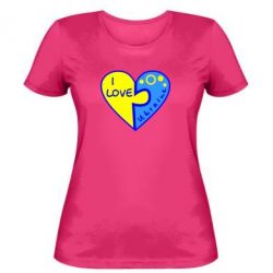 Женская футболка I love Ukraine пазлы