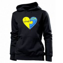 Женское худи I love Ukraine пазлы - PrintSalon