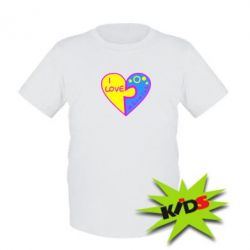Детская футболка I love Ukraine пазлы