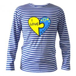 Тельняшка с длинным рукавом I love Ukraine пазлы - PrintSalon