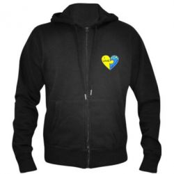 Мужское худи на молнии I love Ukraine пазлы - PrintSalon