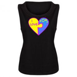 Женская майка I love Ukraine пазлы - PrintSalon
