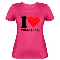 Женская футболка I love volleyball - PrintSalon