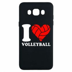 Чехол для Samsung J7 2016 I love volleyball - PrintSalon