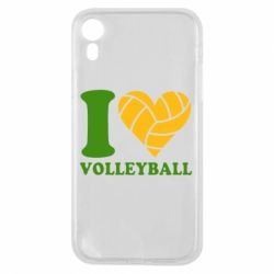Чехол для iPhone XR I love volleyball