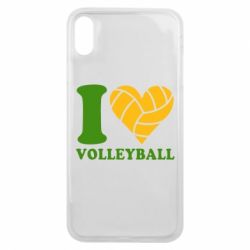 Чехол для iPhone Xs Max I love volleyball - PrintSalon