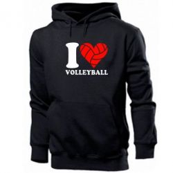 Мужское худи I love volleyball - PrintSalon