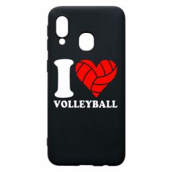 Чехол для Samsung A40 I love volleyball - PrintSalon