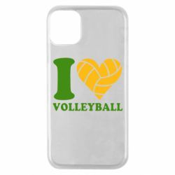 Чехол для iPhone 11 Pro I love volleyball - PrintSalon