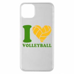 Чехол для iPhone 11 Pro Max I love volleyball - PrintSalon