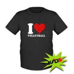 Детская футболка I love volleyball - PrintSalon